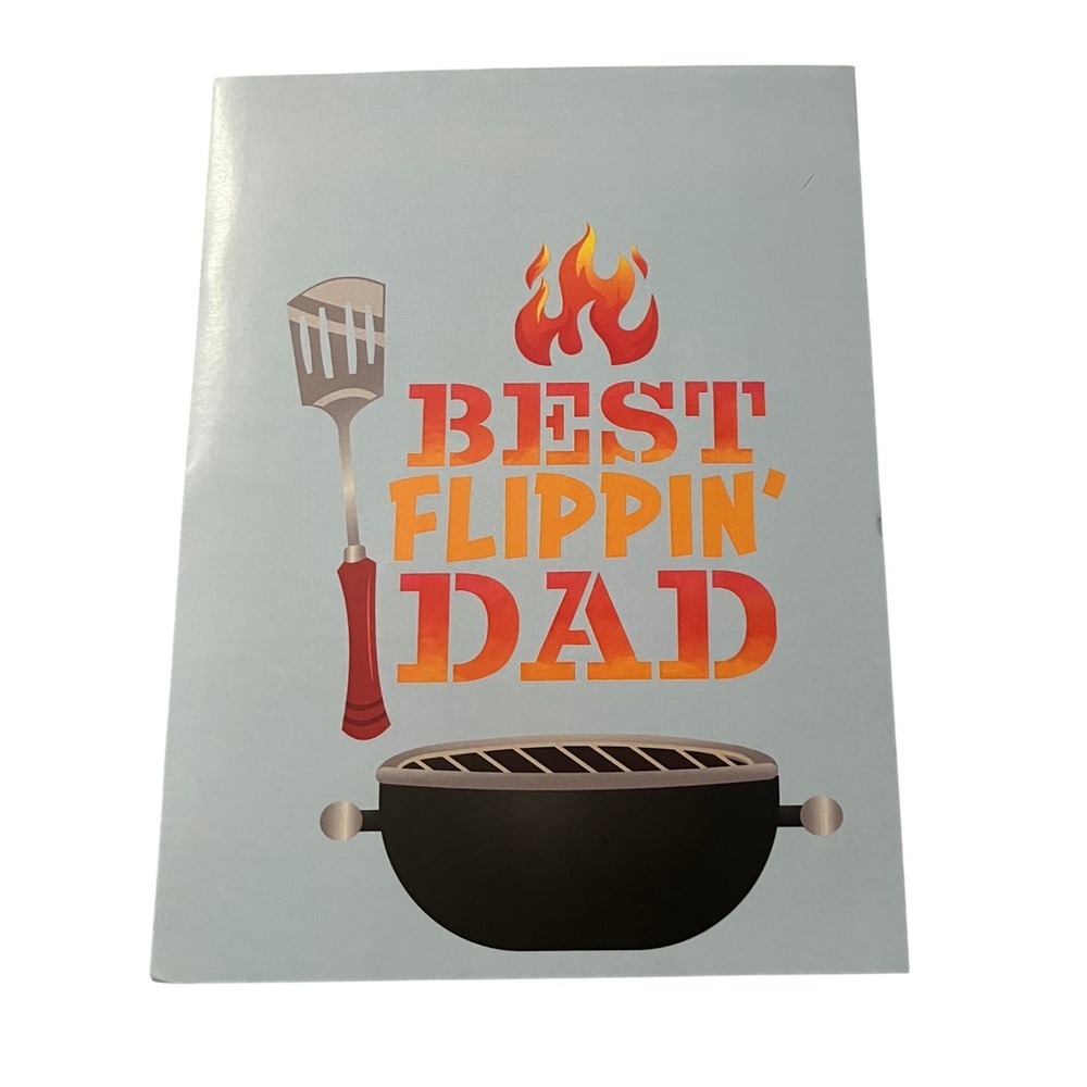 Fathers Day Pop Up Card Campfire RV Dog Best Flippin Dad‎ Grill Spatula
